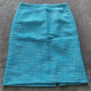 Talbots Blue Tweed Pencil Skirt Size 4